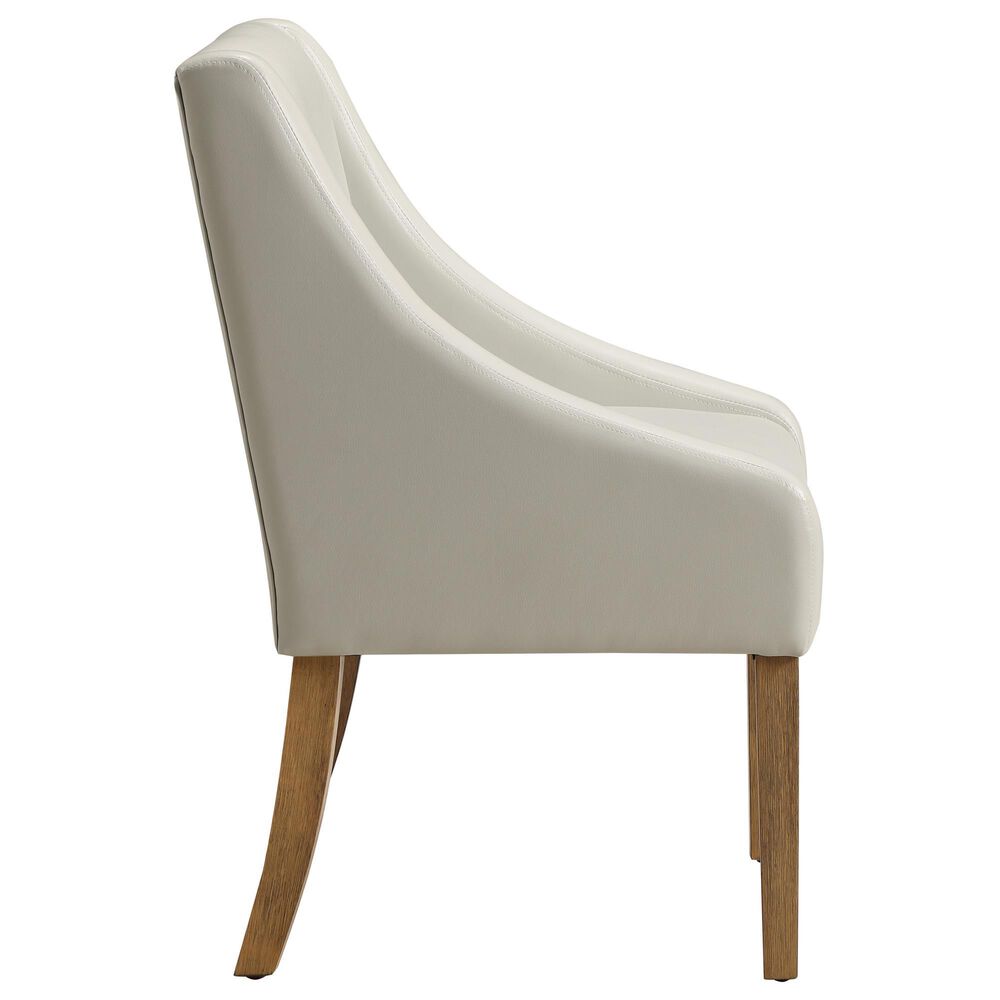 Office Star Products Monarch Side Chair with Cream Faux Leather Cushion in Light Oak, , large