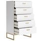 Ashley Socalle 5-Drawer Chest in Matte White and Gold, , large
