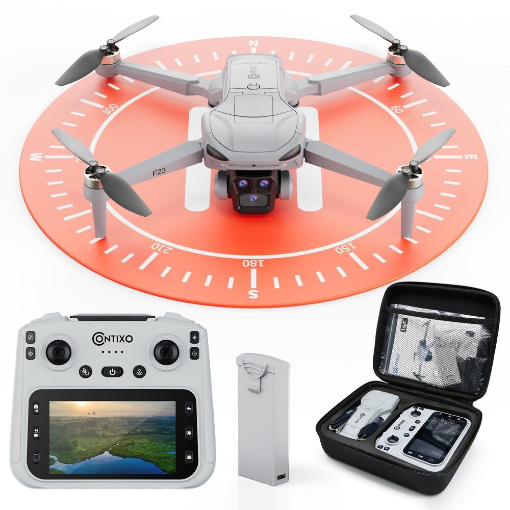 Contixo F23 GPS Mini FPV Drone with 1080p Camera and Built-In Screen in Gray, , large