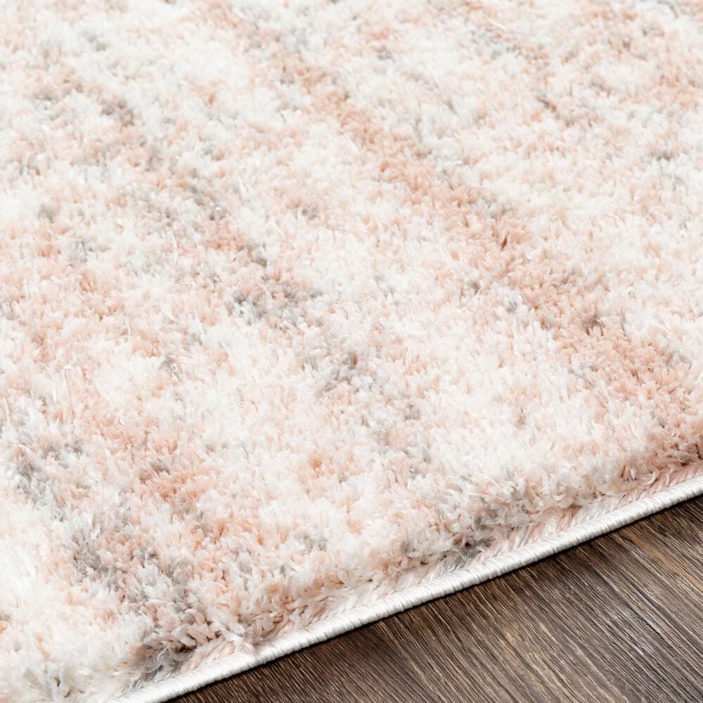 37B Aliyah Shag Cream, Gray, Dusty Pink and Light Slate 5&#39;3&quot; x 7&#39; Area Rug, , large