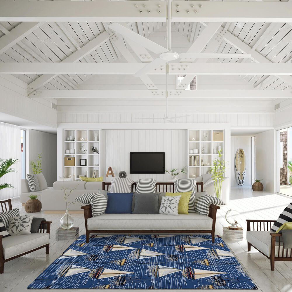 Dalyn Rug Company Harbor HA8 6&#39; x 9&#39; Navy Indoor/Outdoor Area Rug, , large