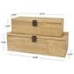 Maple and Jade 2-Piece Carved Linear Decorative Box Set in Light Brown, , large