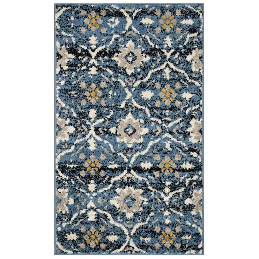 Safavieh Amsterdam AMS113M-3 3" x 5" Blue/Creme Area Rug, , large
