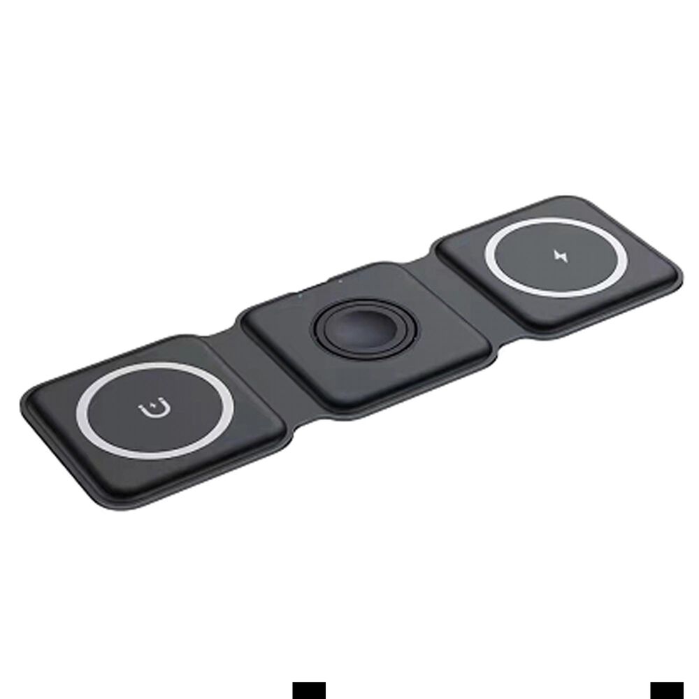 Pom Gear Magstation 3-In-1 Foldable Wireless Charging Pad in Black, , large