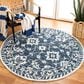 Safavieh Micro-Loop 5" Round Navy and Taupe Area Rug, , large