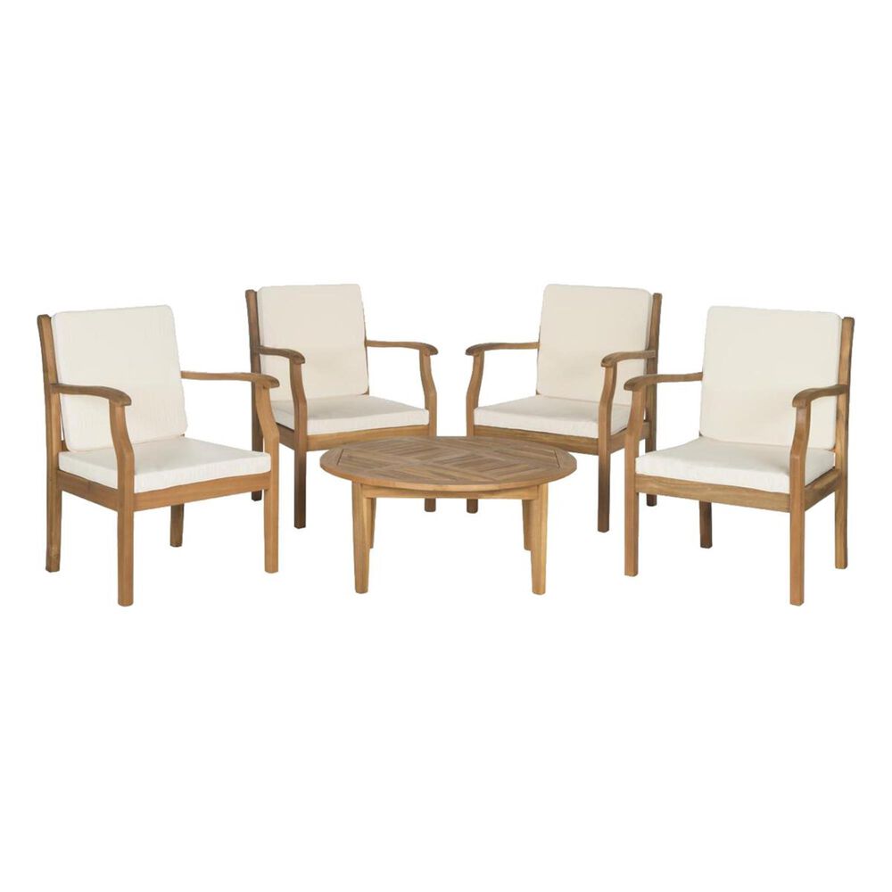 Safavieh 5-Piece Anaheim Coffee Set in Beige and Teak Brown, , large