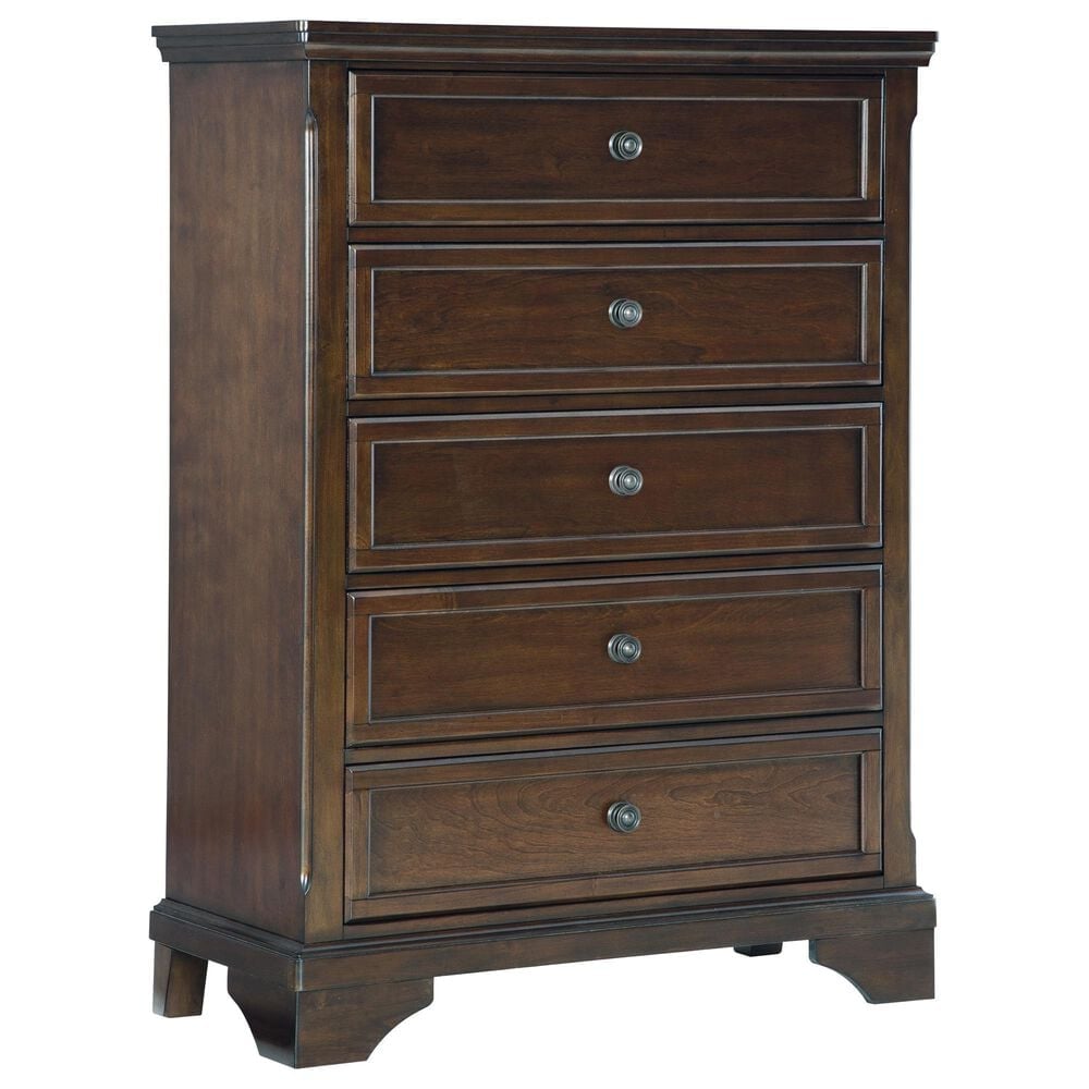 Ashley Trellington 4-Piece King Bedroom Set in Warm Brown Cherry, , large