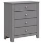 Mayberry Hill Sami 4 Drawer Chest in Grey, , large