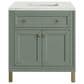 James Martin Vanities Chicago 30" Single Bathroom Vanity in Smokey Celadon with 3 cm Ethereal Noctis Quartz Top and Rectangular Sink, , large