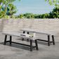 HOMLUX Carlisle Outdoor Bench in Light Gray and Black (Set of 2), , large