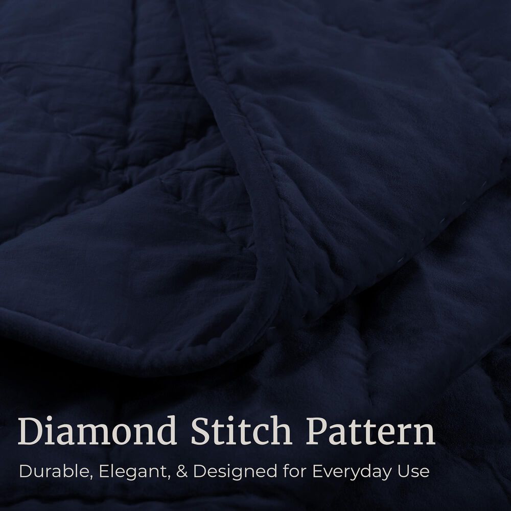 Timberlake 2-Piece Velvet Twin Quilt Set in Navy, , large