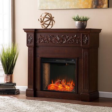 Southern Enterprises Lodcha Smart Electric Fireplace in Rich Espresso, , large