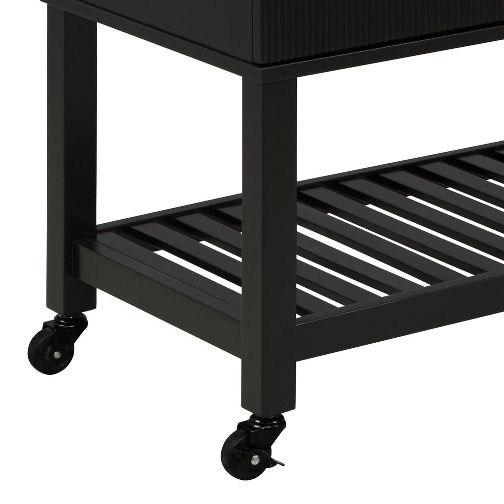 Linon Home Decor Kolton Kitchen Cart in Black and White, , large