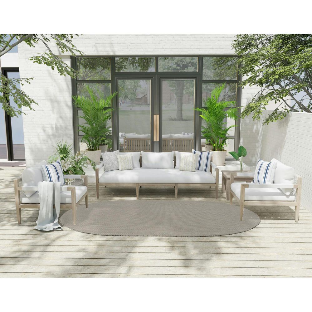 Nourison Courtyard Ivory and Silver 5&#39; x 8&#39; Oval Indoor/Outdoor Area Rug, , large