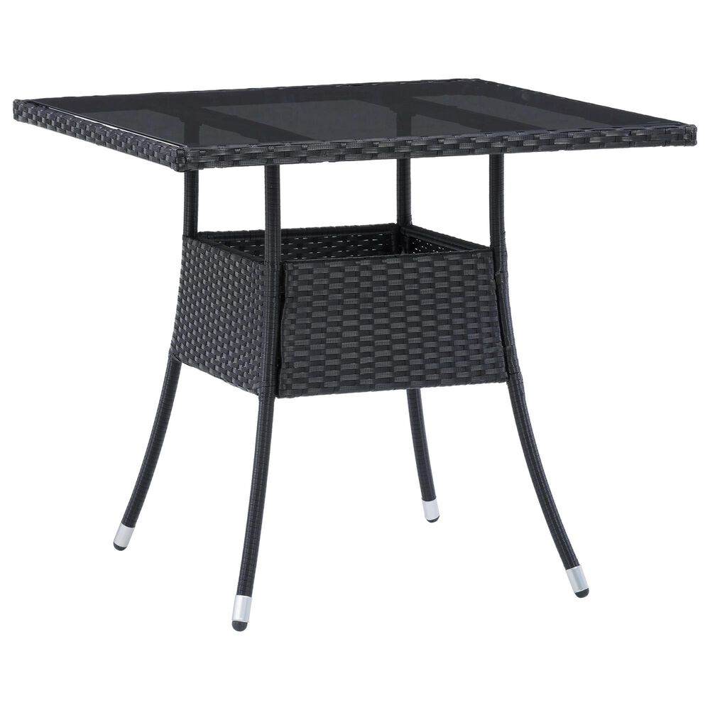 CorLiving Parksville Patio Square Dining Table in Black, , large