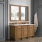 James Martin Vanities Bristol 60" Double Bathroom Vanity in Saddle Brown with 3 cm Eternal Marfil Quartz Top and Rectangular Sinks, , large