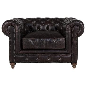 Vintage Furnishings Finn Leather Club Chair in Valencia Dark Brown, , large