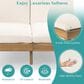 HOMLUX Patio 2-Person Chaise Lounge with Folding Side Tables and Light Teak Frame in Beige, , large