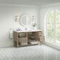 James Martin Vanities Breckenridge 60" Single Bathroom Vanity in Whitewashed Oak with Single Hole 3 cm White Zeus Quartz Top and Rectangular Sink, , large