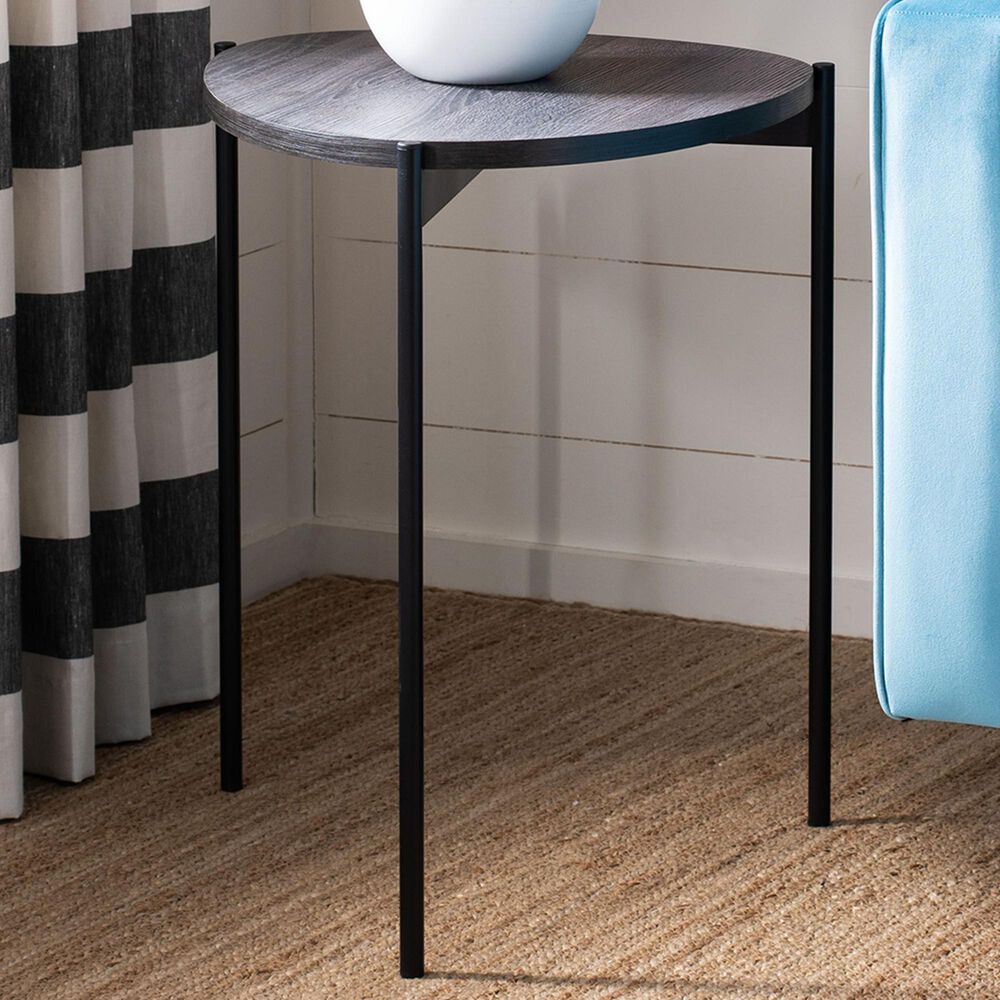 Safavieh Sven Side Table in Dark Grey Oak/Black, , large