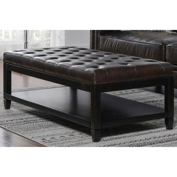Jennifer Taylor Home Sylvan Cocktail Storage Ottoman in Vintage Black Brown, , large
