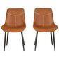 Linon Home Decor Edler Side Chair with Brown Upholstery in Black (Set of 2), , large