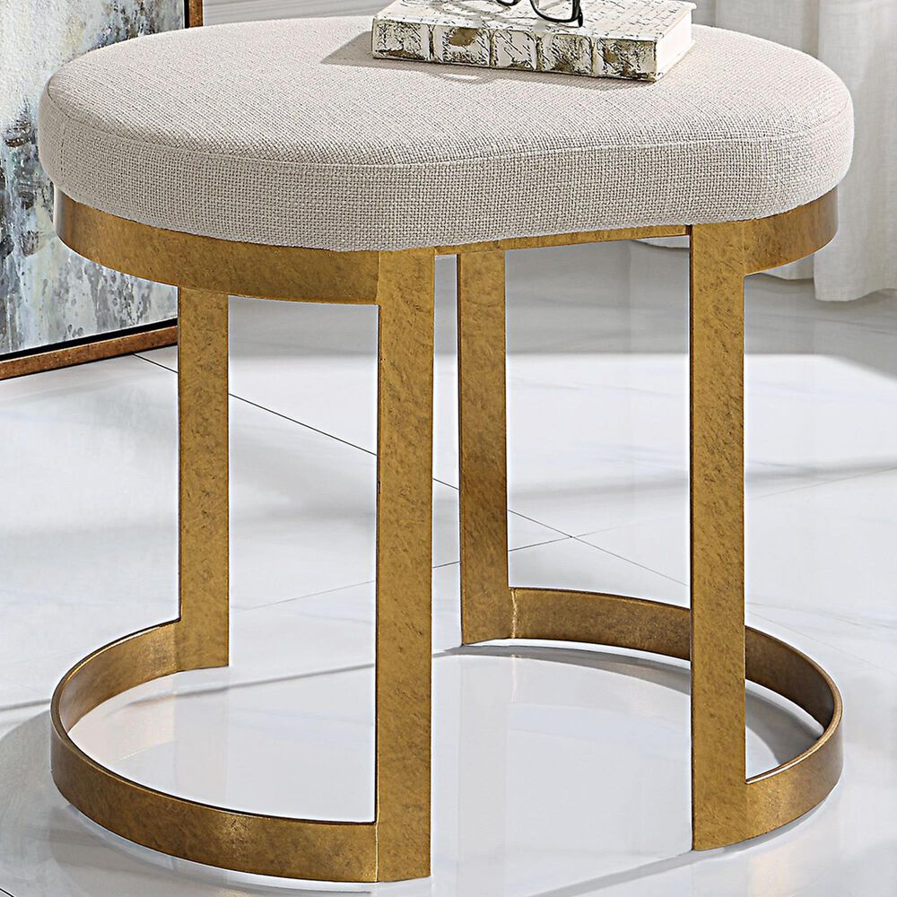 Uttermost Infinity Accent Stool in Gold, , large