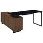 Pacific Landing Maddox 2-Piece L-desk and Bookcase Set in Black and Walnut, , large