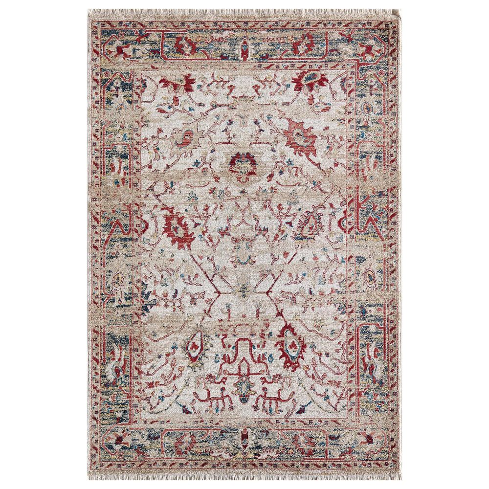Rugs America Amari Acorn Squash 2"6" x 8" Beige and Red Runner, , large
