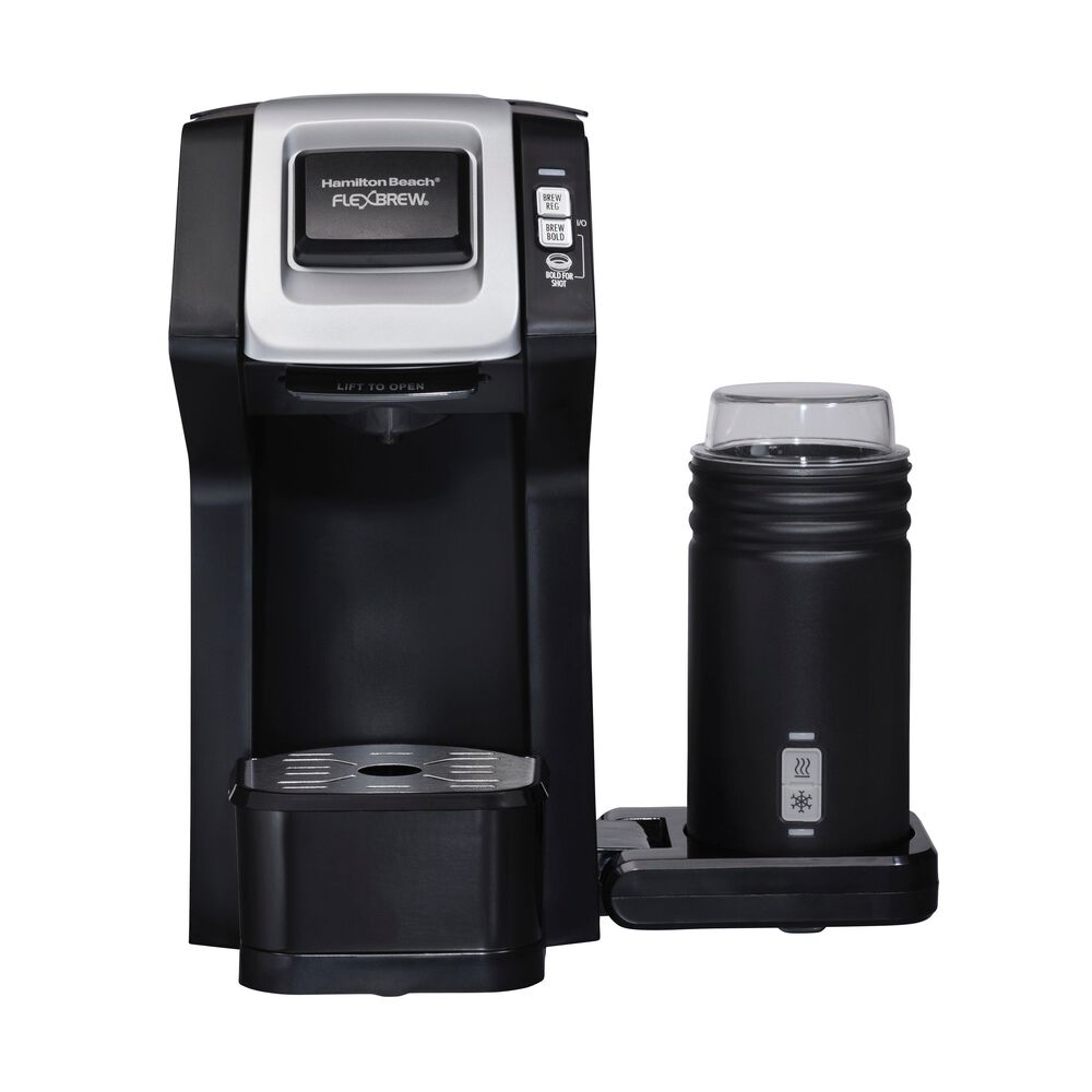 Hamilton Beach 14 Oz FlexBrew Dual Coffee Maker with Milk Frother in Black, , large