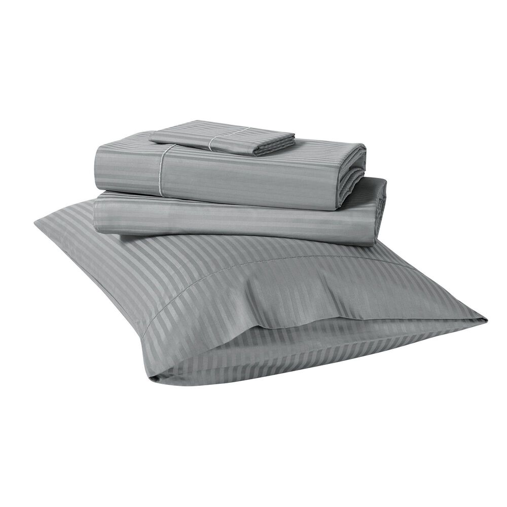 Trade Linker 4-Piece Queen 500 Thread Count Sheet Set in Grey, , large