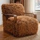 Furniture of America Neyra Long-Haired Accent Chair in Camel Brown, , large