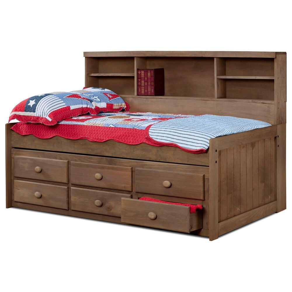 Rusticvale Twin Day Bed with 6 Drawers in Chestnut, , large