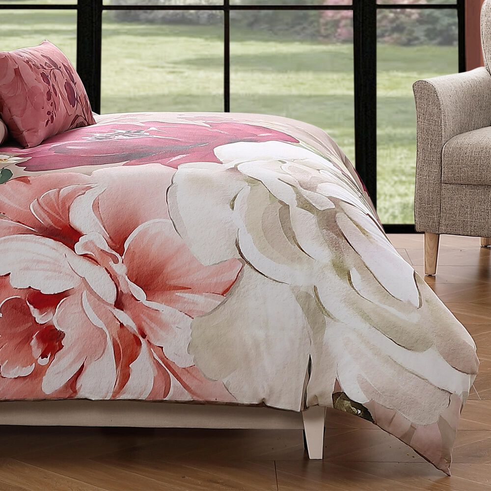 Bebejan Florence 5-Piece King Reversible Comforter Set in Wine, Blush, Ivory and Sand Dune, , large