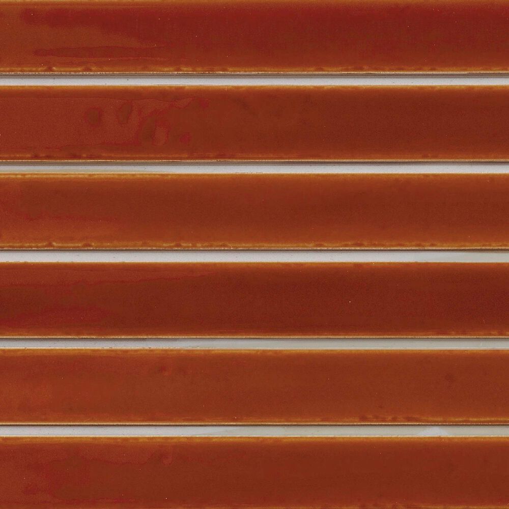 Emser Paralline Ochre 5&quot; x 18&quot; Galazed Ceramic Mosaic Sheet, , large