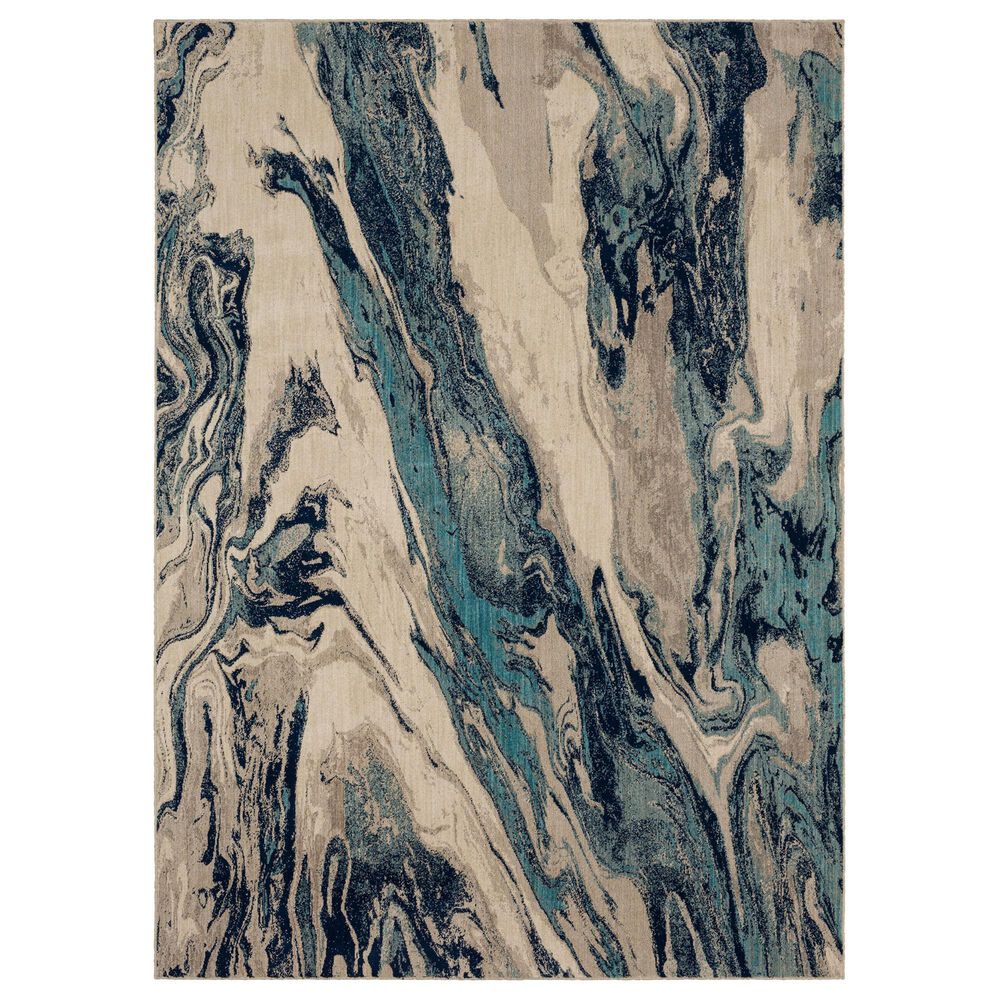 Karastan Meraki Alchemist 2"3" x 7"10" Lagoon, Sapphire, Teal and Cream Runner, , large