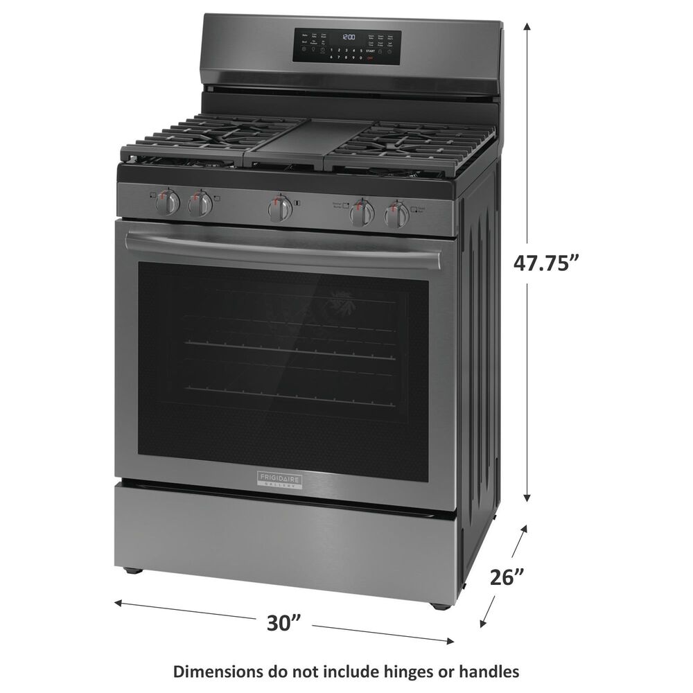 Frigidaire Gallery 30&quot; Rear Control Gas Range with Total Convection in Black Stainless Steel, , large