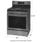 Frigidaire Gallery 30" Rear Control Gas Range with Total Convection in Black Stainless Steel, , large