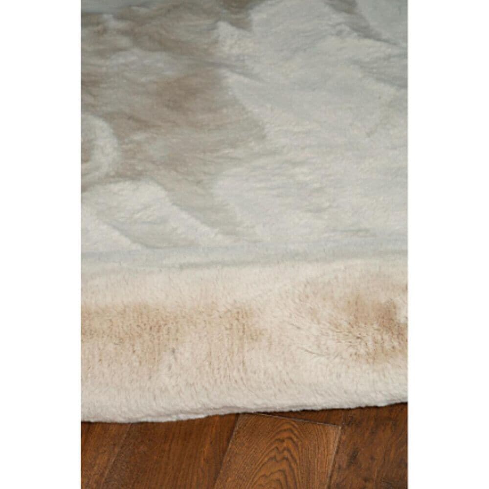 Linon Maven Faux Rabbit 5&#39; x 7&#39; Pale Grey Area Rug, , large