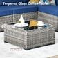 HOMLUX 10-Piece Outdoor Patio Wicker Sectional Furniture Set in Navy Blue, , large