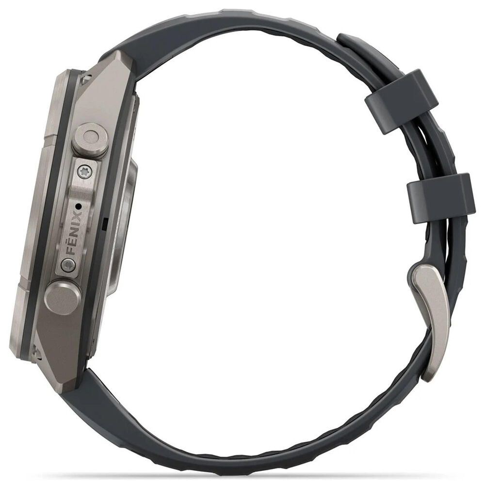 Garmin fenix 9 Pro Smartwatch 47mm Titanium with Graphite and Black Silicone Band, , large