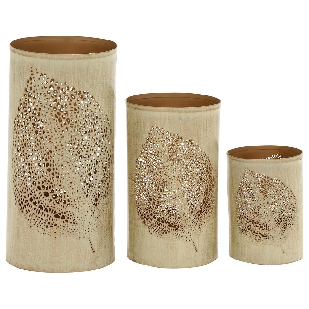 Maple and Jade Assorted Metal Lantern in Gold &#40;Set of 3&#41;, , large
