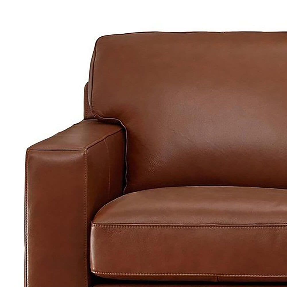 Amax Leather Chatsworth Stationary Loveseat in Nutmeg, , large