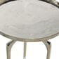 Maple and Jade 25" Round End Table with 3 Tripod Legs in Polished Silver, , large