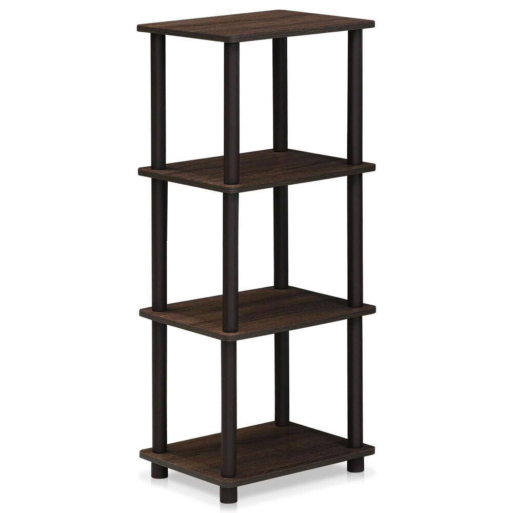HOMLUX Turn-N-Tube 3-Space Bookshelf in Walnut and Brown, , large