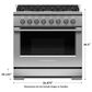 Fisher & Paykel 36" Freestanding Natural Gas Range with 6 Burners in Stainless Steel, , large