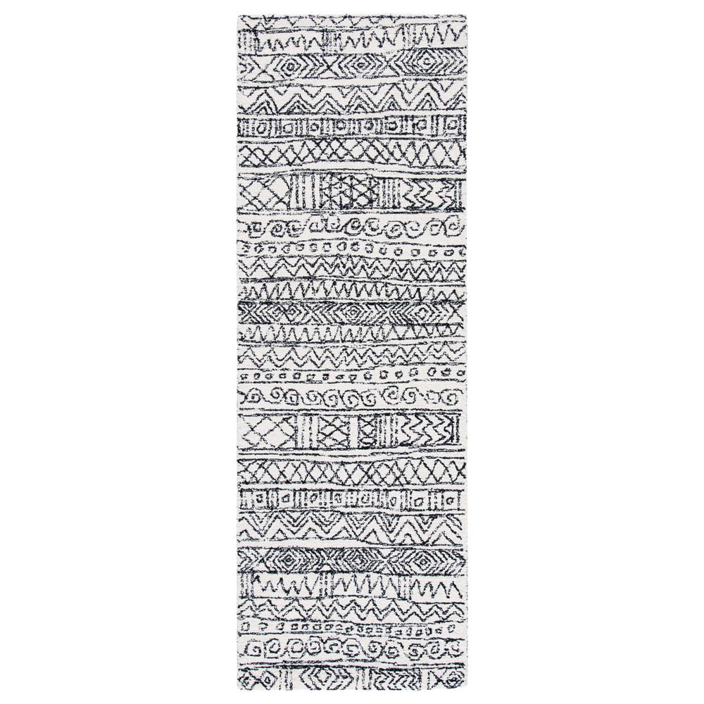 Safavieh Micro-Loop MLP228A 2"3" x 7" Ivory and Black Runner, , large