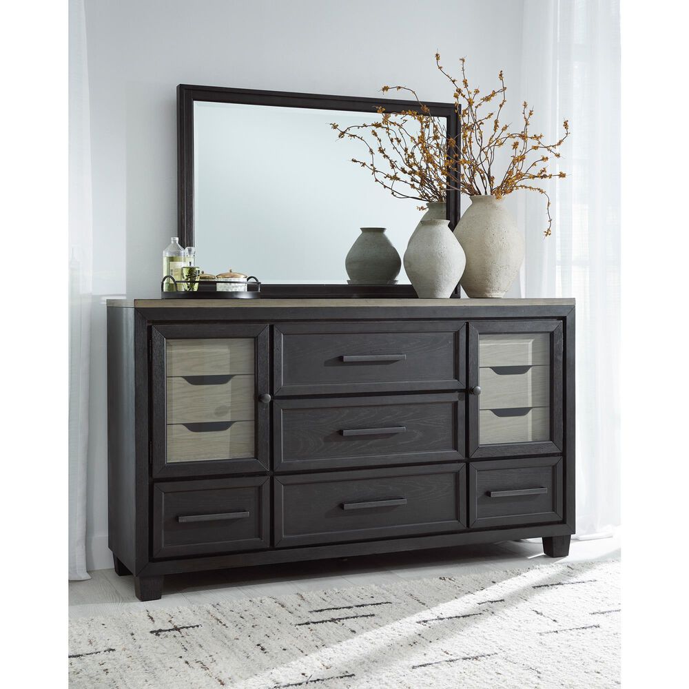 Millenium Foyland Bedroom Mirror in Brushed Black and Dusty Grayish Brown, , large