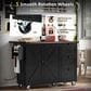 HOMLUX 55" Farmhouse Kitchen Island with Power Outlet in Black, , large