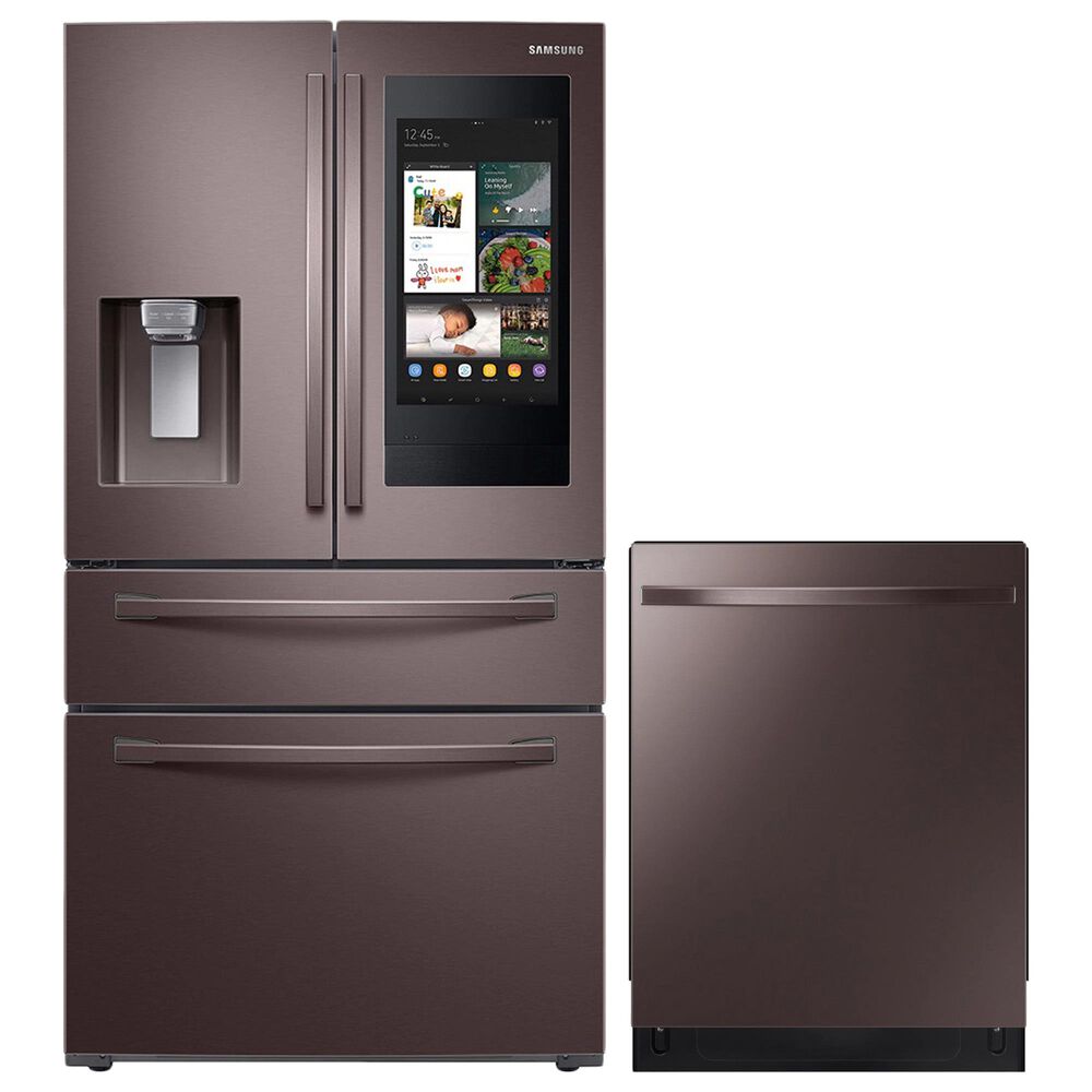 Samsung 2-Piece Kitchen Package with 22 Cu. Ft. French Door Refrigerator and Top Control Dishwasher in Tuscan Stainless Steel, , large